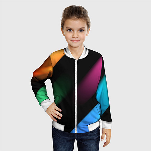 Детский бомбер Multicoloured / 3D-Белый – фото 4