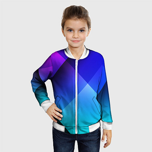 Детский бомбер Color blue / 3D-Белый – фото 4