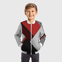 Бомбер детский Color black red grey, цвет: 3D-белый — фото 2