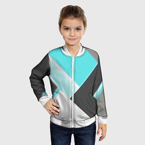 Детский бомбер Color black blue / 3D-Белый – фото 4