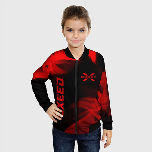 Детский бомбер Exeed - red gradient вертикально / 3D-Черный – фото 4