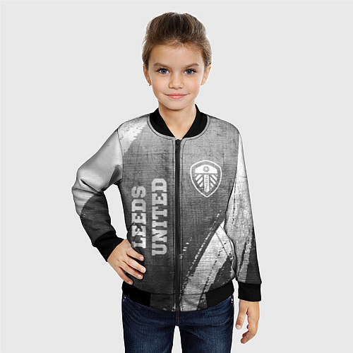 Детский бомбер Leeds United - grey gradient вертикально / 3D-Черный – фото 4