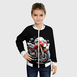 Бомбер детский Red Moto, цвет: 3D-белый — фото 2