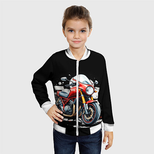 Детский бомбер Red Moto / 3D-Белый – фото 4