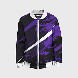 Бомбер детский Color black purple line, цвет: 3D-белый