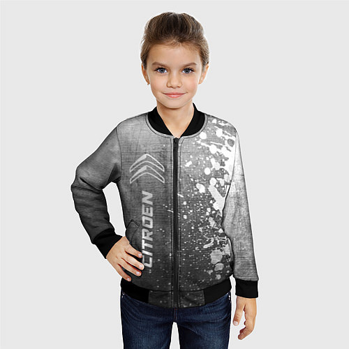 Детский бомбер Citroen - grey gradient по-вертикали / 3D-Черный – фото 4