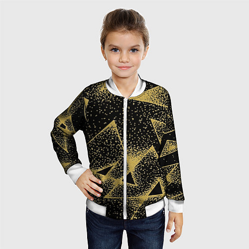 Детский бомбер Triangle yellow with dots / 3D-Белый – фото 4
