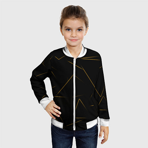 Детский бомбер Color yellow line / 3D-Белый – фото 4