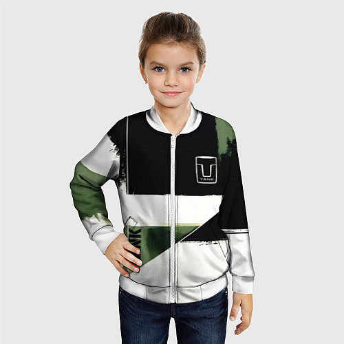 Детский бомбер Tank логотип машины / 3D-Белый – фото 4