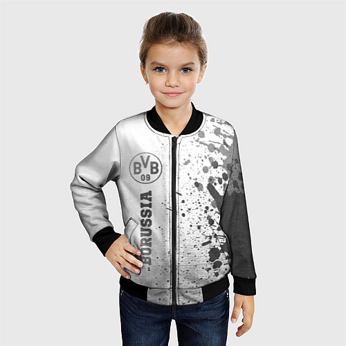 Детский бомбер Borussia - white gradient по-вертикали / 3D-Черный – фото 4