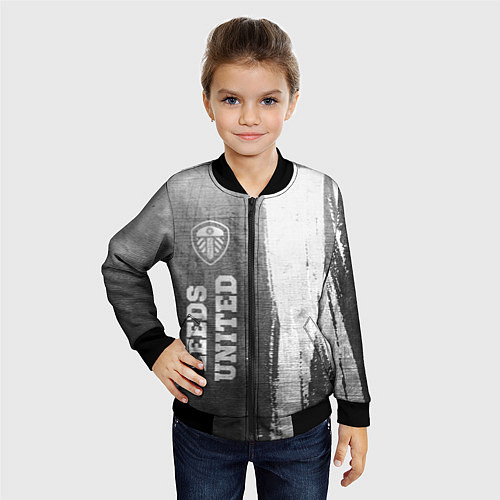 Детский бомбер Leeds United - grey gradient по-вертикали / 3D-Черный – фото 4
