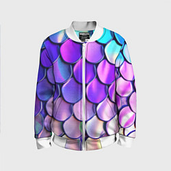 Бомбер детский Мазки краски с градиентом, цвет: 3D-белый