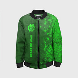 Бомбер детский Gears of War - green gradient по-вертикали, цвет: 3D-черный
