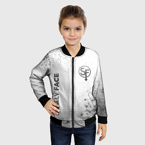 Детский бомбер Sally Face - white gradient вертикально / 3D-Черный – фото 4