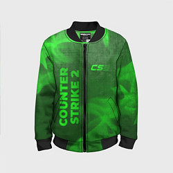 Бомбер детский Counter Strike 2 - green gradient вертикально, цвет: 3D-черный