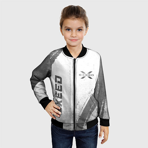 Детский бомбер Exeed - white gradient вертикально / 3D-Черный – фото 4