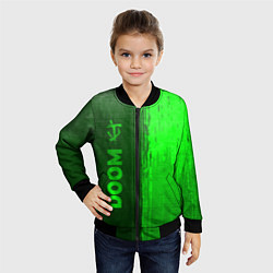 Бомбер детский Doom - green gradient по-вертикали, цвет: 3D-черный — фото 2
