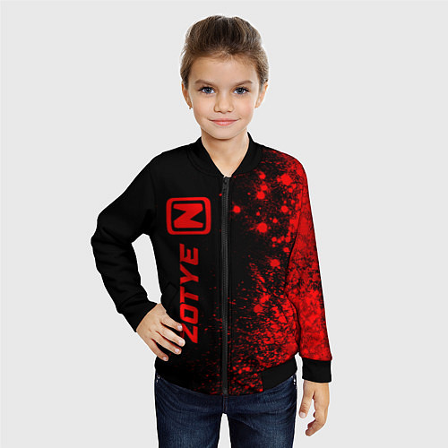 Детский бомбер Zotye - red gradient по-вертикали / 3D-Черный – фото 4