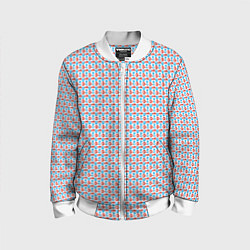 Бомбер детский Красно-синие фигуры на белом фоне, цвет: 3D-белый