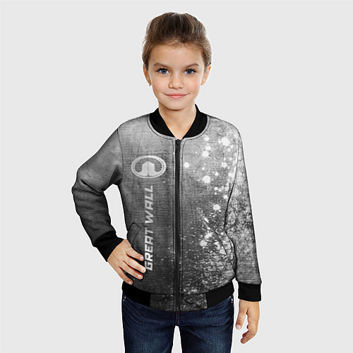 Детский бомбер Great Wall - grey gradient по-вертикали / 3D-Черный – фото 4