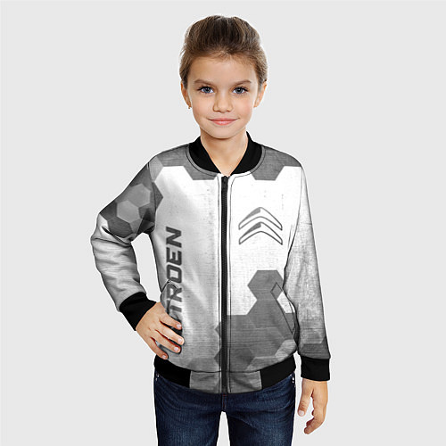 Детский бомбер Citroen - white gradient вертикально / 3D-Черный – фото 4