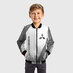 Бомбер детский Mitsubishi - white gradient вертикально, цвет: 3D-черный — фото 2