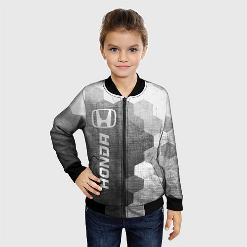 Детский бомбер Honda - grey gradient по-вертикали / 3D-Черный – фото 4