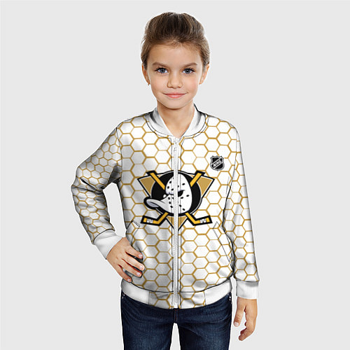 Детский бомбер Анахайм Дакс - белые соты / 3D-Белый – фото 4