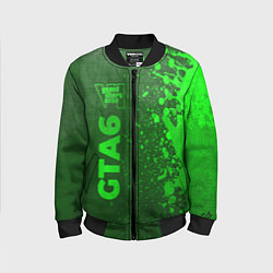 Бомбер детский GTA6 - green gradient по-вертикали, цвет: 3D-черный