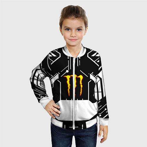 Детский бомбер Monster energy geometry / 3D-Белый – фото 4