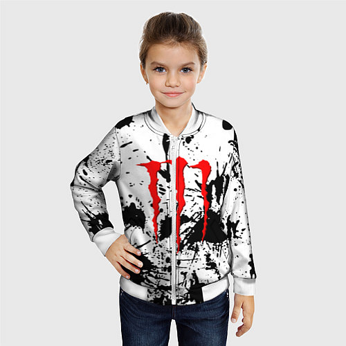 Детский бомбер Monster energy краски / 3D-Белый – фото 4