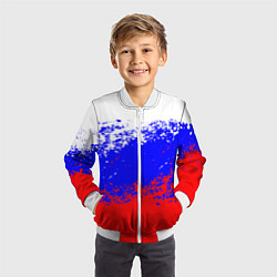 Бомбер детский Патриот - флаг, цвет: 3D-белый — фото 2