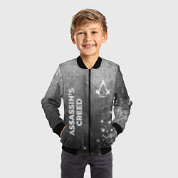 Бомбер детский Assassins Creed - grey gradient вертикально, цвет: 3D-черный — фото 2