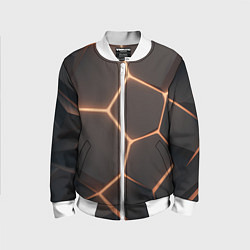 Бомбер детский Серая текстура из сот, цвет: 3D-белый