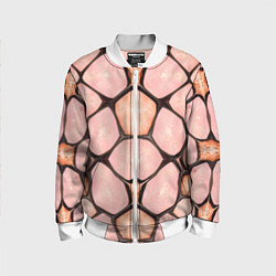 Бомбер детский Розовые пятна жирафа, цвет: 3D-белый