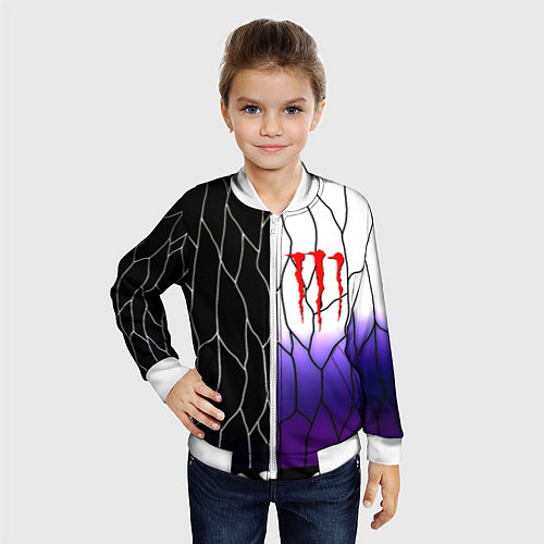 Детский бомбер Monster energy steel / 3D-Белый – фото 4