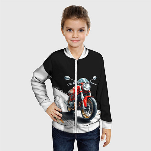 Детский бомбер Ducati Racer / 3D-Белый – фото 4