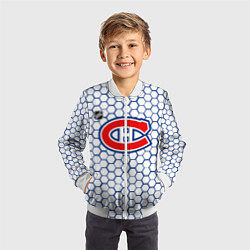 Бомбер детский Монреаль Канадиенс - белые соты, цвет: 3D-белый — фото 2