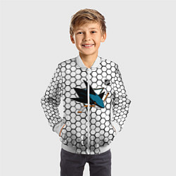 Бомбер детский Сан Хосе Шаркс - белые плиты, цвет: 3D-белый — фото 2