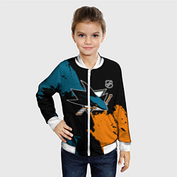 Бомбер детский Сан Хосе Шаркс - два цвета, цвет: 3D-белый — фото 2