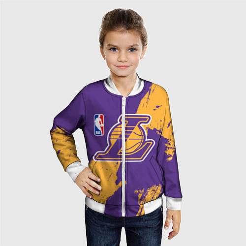 Детский бомбер Lakers NBA / 3D-Белый – фото 4