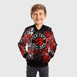 Бомбер детский Торонто Рэпторс - цветовой хаос, цвет: 3D-черный — фото 2