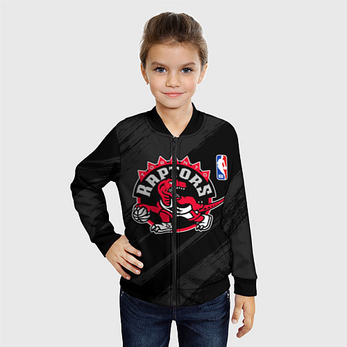 Детский бомбер Toronto Raptors - NBA team / 3D-Черный – фото 4