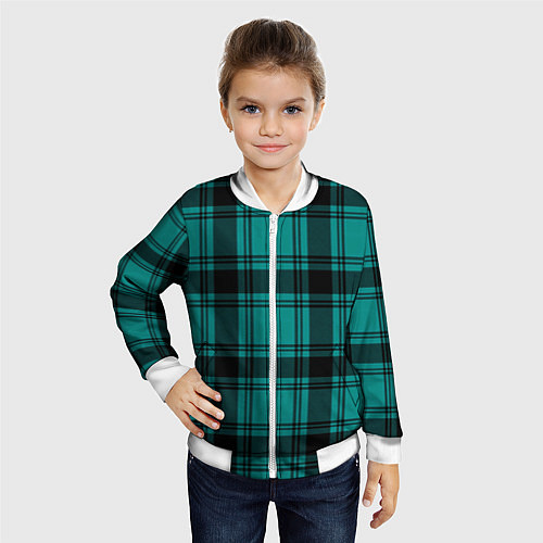 Детский бомбер Checkered dark blue / 3D-Белый – фото 4