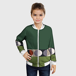 Бомбер детский Луна Малевича сосновый зеленый, цвет: 3D-белый — фото 2