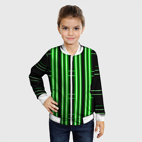 Детский бомбер Neon green / 3D-Белый – фото 4
