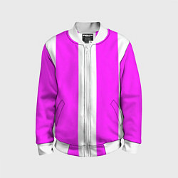 Детский бомбер Color white pink line