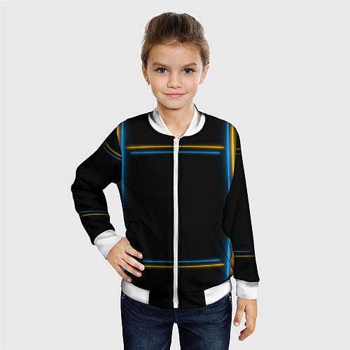 Детский бомбер Neon yellow light blue / 3D-Белый – фото 4