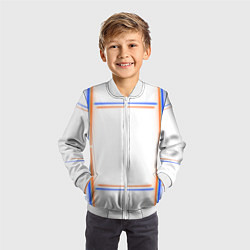 Бомбер детский Neon white orange blue, цвет: 3D-белый — фото 2