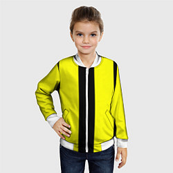 Бомбер детский Color yellow black line, цвет: 3D-белый — фото 2